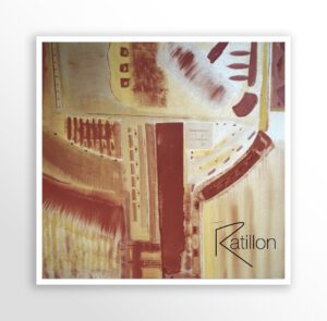 Peinture acrylique art contemporain, couleur dominante est le jaune et le rouge